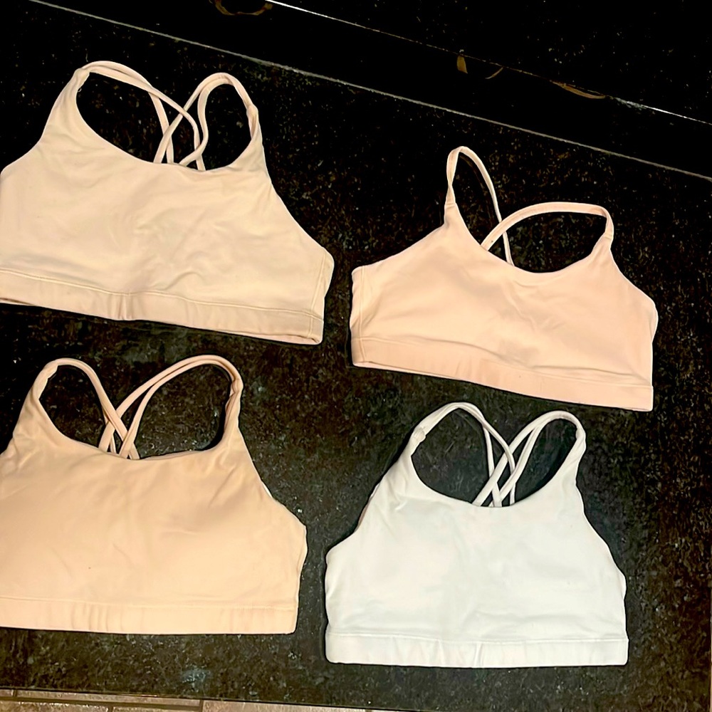Athleta girl upbeat sports bras set of 4 with removable pads
